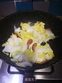 Make Cabbage with red sausage step 3