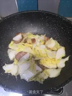 Make Cabbage with red sausage step 4