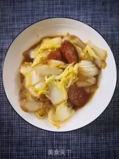 Make Cabbage with red sausage step 5