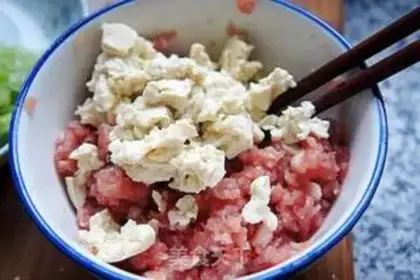 Make Meat tofu pearls step 2