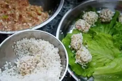 Make Meat tofu pearls step 5