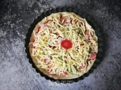 Make Onion ham pizza step 17