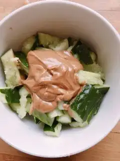 Make Sesame sauce and cucumber step 4