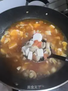 Make White mushroom tofu soup step 4