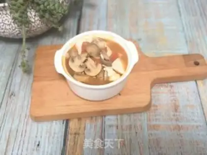 Make White mushroom tofu soup step 5