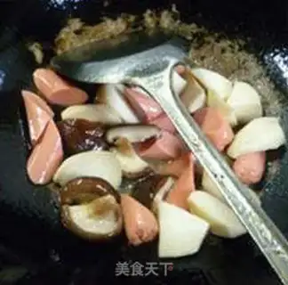 Make Ham sausage and mushrooms step 12