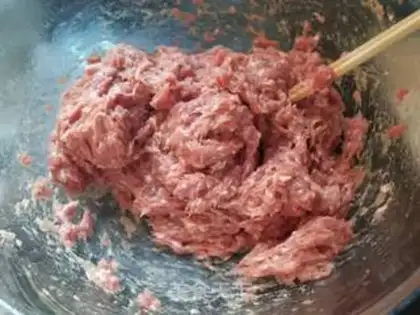 Make Shrimp pork buns step 1