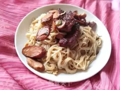 Make Beef sausage noodles step 7