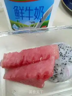 Make Flamingo melon milk step 0
