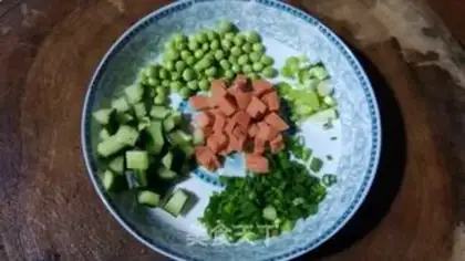 Make Fresh egg fried rice step 2