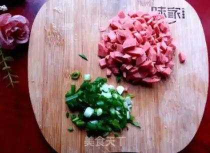 Make Ham sausage onion omelet step 5