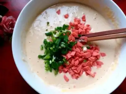 Make Ham sausage onion omelet step 6