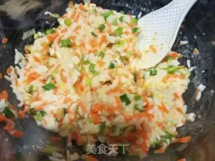 Make Carrot egg rice cake step 2