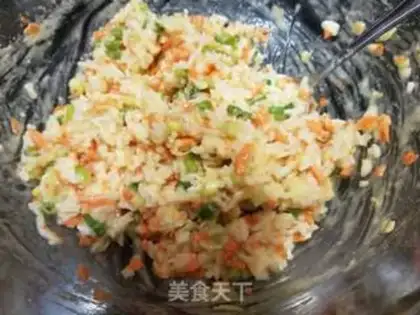 Make Carrot egg rice cake step 5