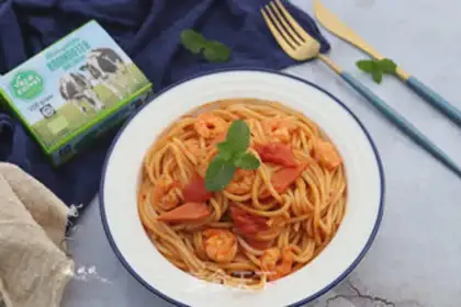 Make Tomato shrimp pasta step 9
