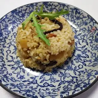 Make Potato gravy mushroom chicken rice step 9