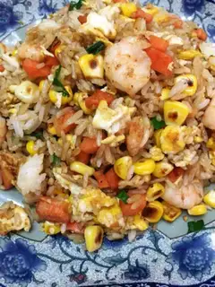 Make Egg shrimp fried rice step 7
