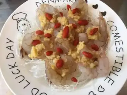 Make Garlic fan steamed shrimp step 6