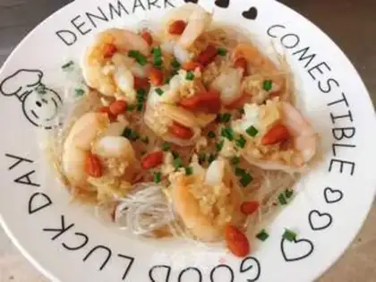 Make Garlic fan steamed shrimp step 7
