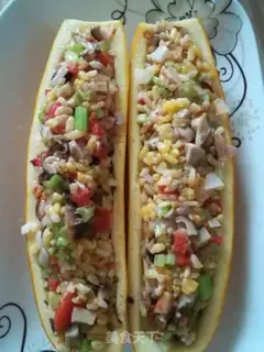 Make Gold boat egg fried rice step 11