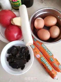 Make Ham tomato fried eggs step 0