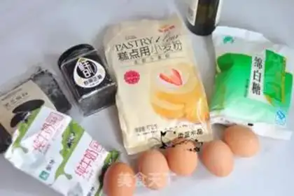 Make Black sesame sandwich cake step 0
