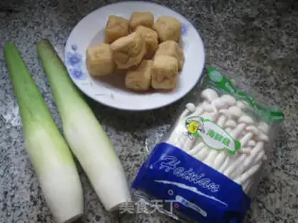Make Seafood mushroom oil tofu white step 0