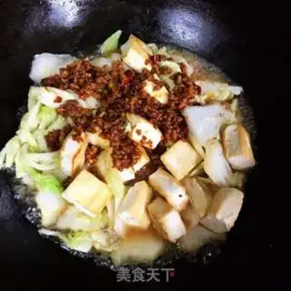 Make Tofu with meat and cabbage step 9