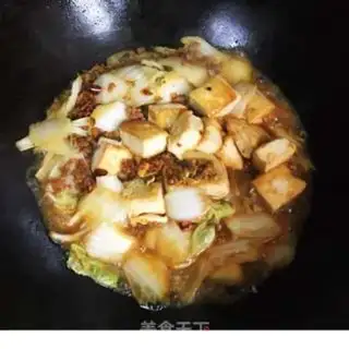 Make Tofu with meat and cabbage step 10