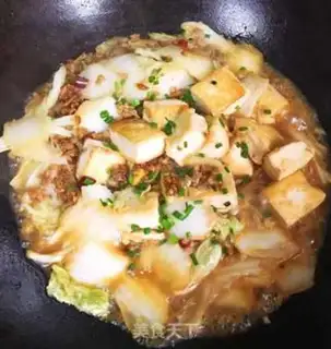 Make Tofu with meat and cabbage step 11