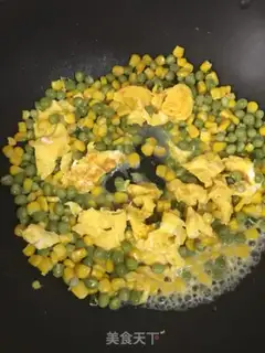 Make Pea corn fried eggs step 3