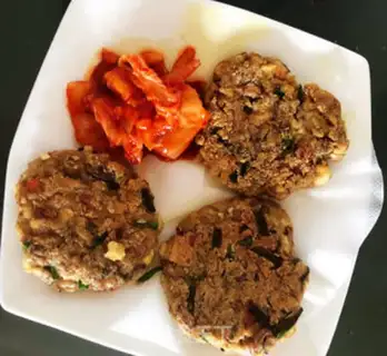 Make Fried tofu beef cake step 8