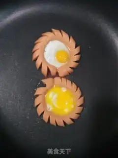 Make The quail egg ham sausage step 5