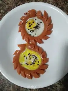 Make The quail egg ham sausage step 7