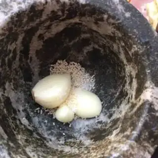 Make Garlic hand tore eggplant step 4
