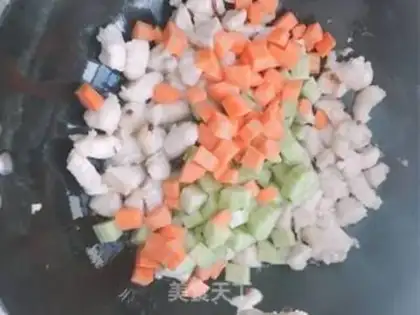 Make Carrot cucumber fried chicken step 6