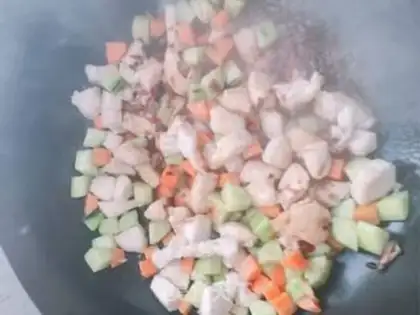 Make Carrot cucumber fried chicken step 8
