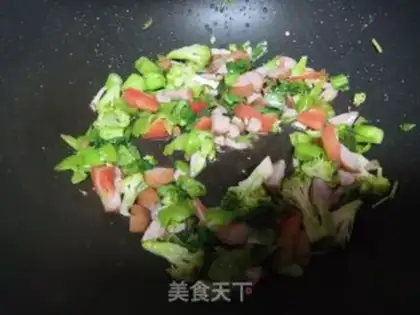 Make Orchid sausage fried river powder step 2