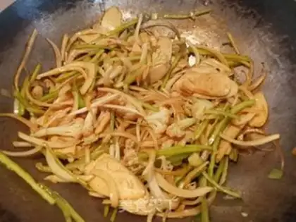 Make Ham sausage and vegetables step 7