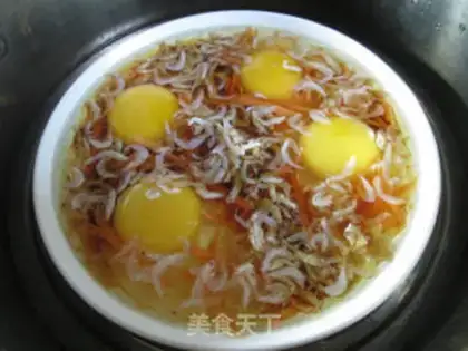 Make Shrimp-skin carrot steamed eggs step 8