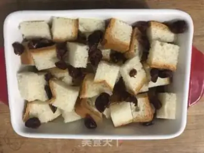 Make Cranberry toast pudding step 2