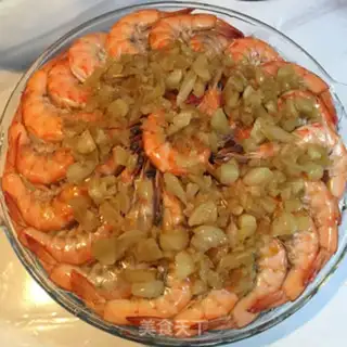Make Garlic cabbage fan steamed shrimp step 7