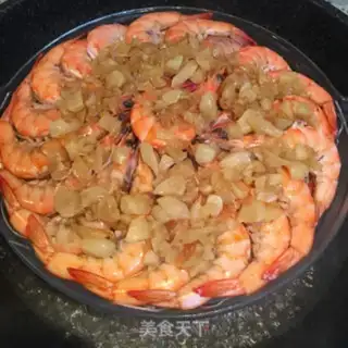 Make Garlic cabbage fan steamed shrimp step 9