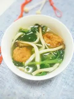Make The green mushroom meatball soup step 5