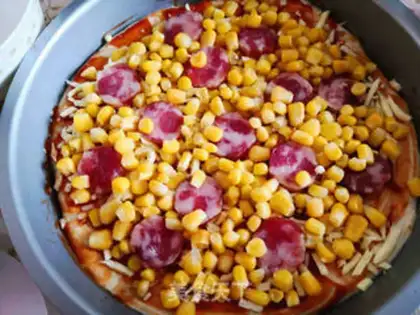 Make Weenie corn pizza step 7