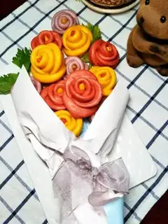 Make Colorful roses step 7