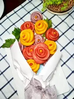 Make Colorful roses step 8