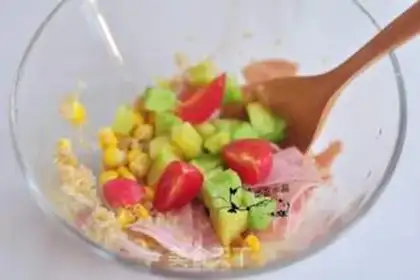 Make Cucumber ham fruit salad step 4