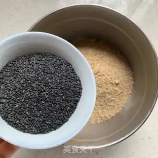 Make Black and white sesame souffle step 5
