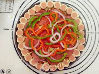 Make Salami sausage pizza step 11